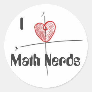 Cartioid math nerd love classic round sticker