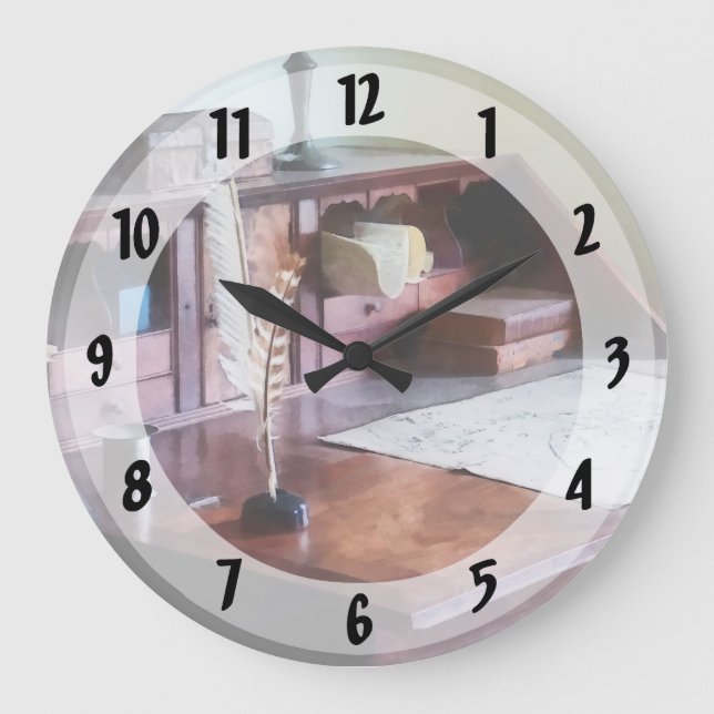 Cartographer's Desk Large Clock (Front)