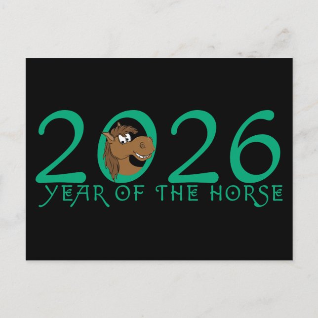 Cartoon 2026 Chinese New Year of Horse Postcard (Front)