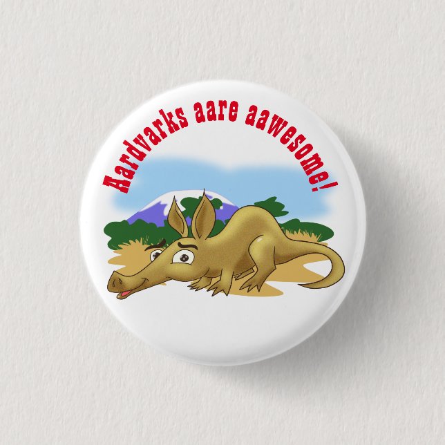 Cartoon Aardvark 3 Cm Round Badge (Front)