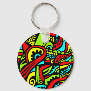 Cartoon Abstract Key Ring