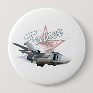 Cartoon aeroplane 10 cm round badge