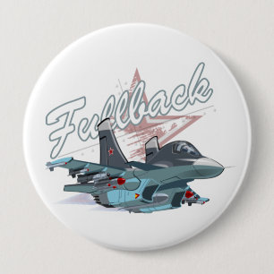 Cartoon aeroplane 10 cm round badge