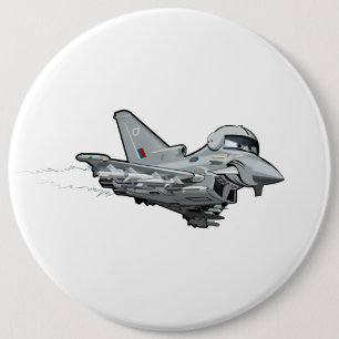 Cartoon aeroplane 6 cm round badge
