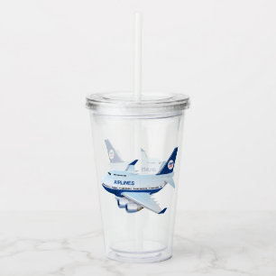 Cartoon aeroplane acrylic tumbler