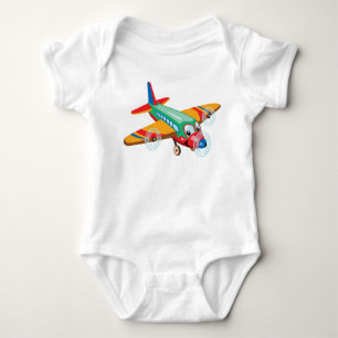 cartoon aeroplane baby bodysuit