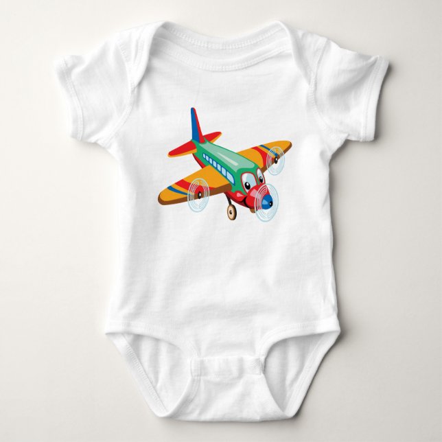 cartoon aeroplane baby bodysuit (Front)