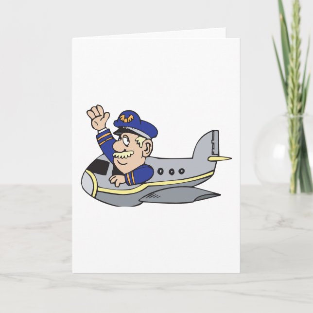 Cartoon Aeroplane Card (Front)