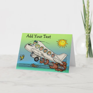 Cartoon Aeroplane Card