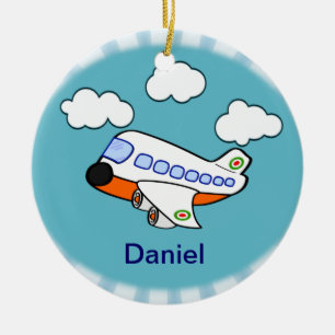 Cartoon Aeroplane Ceramic Ornament