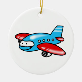 cartoon aeroplane ceramic tree decoration