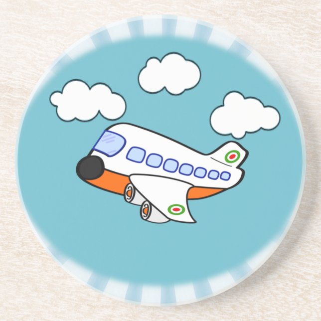 Cartoon Aeroplane Coaster (Front)