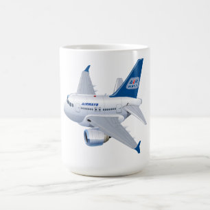 Cartoon aeroplane coffee mug