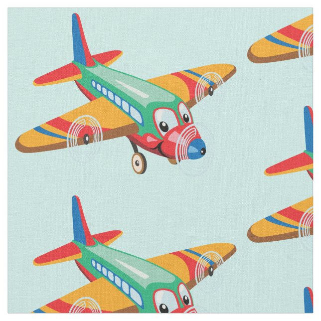 cartoon aeroplane fabric (Close Up)