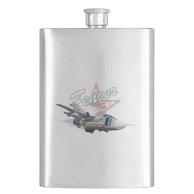 Cartoon aeroplane hip flask (Front)