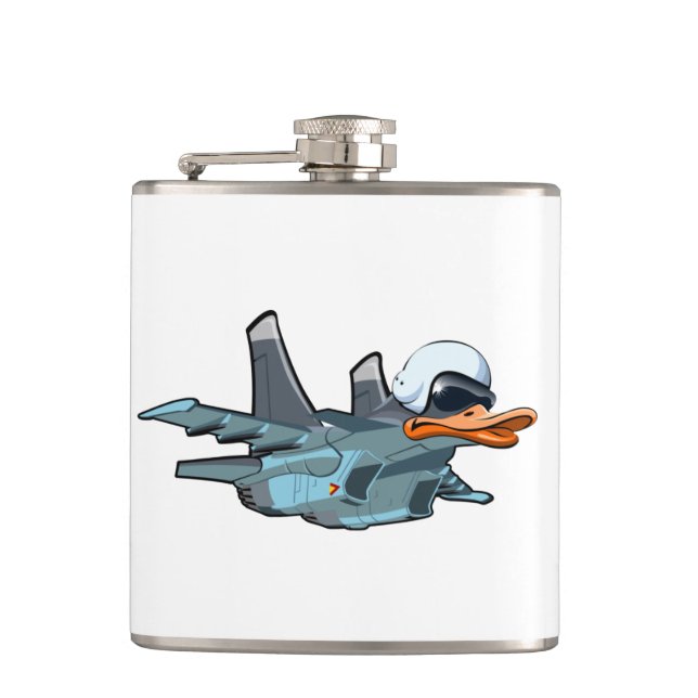 Cartoon aeroplane hip flask (Front)