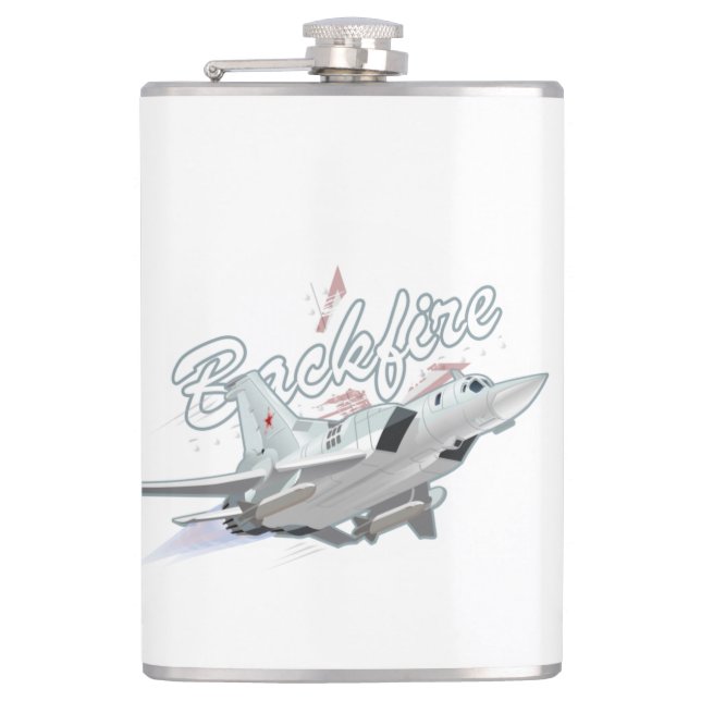 Cartoon aeroplane hip flask (Front)