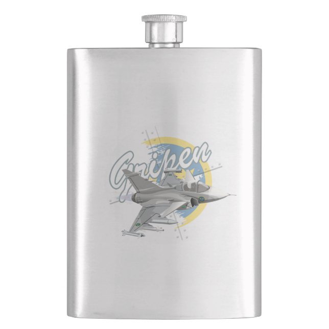 Cartoon aeroplane hip flask (Front)
