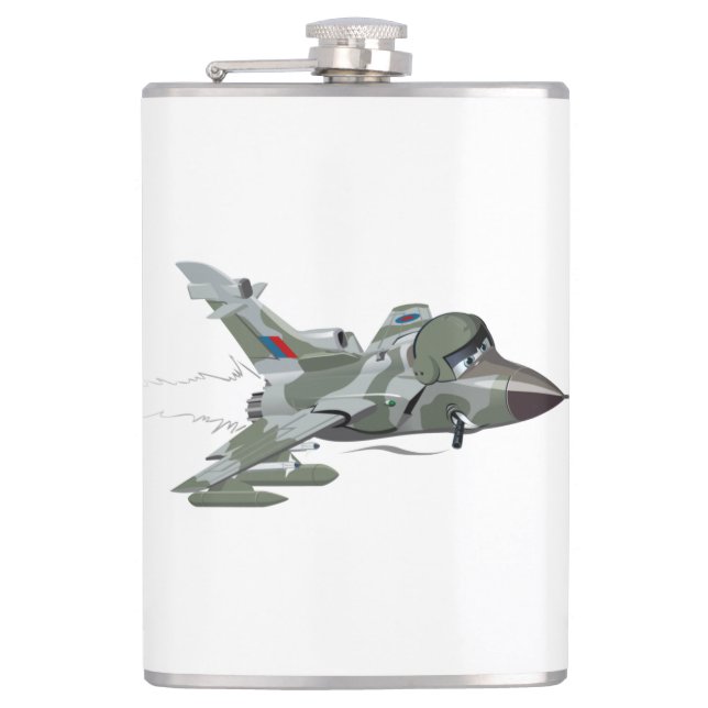 Cartoon aeroplane hip flask (Front)