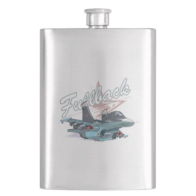 Cartoon aeroplane hip flask (Front)