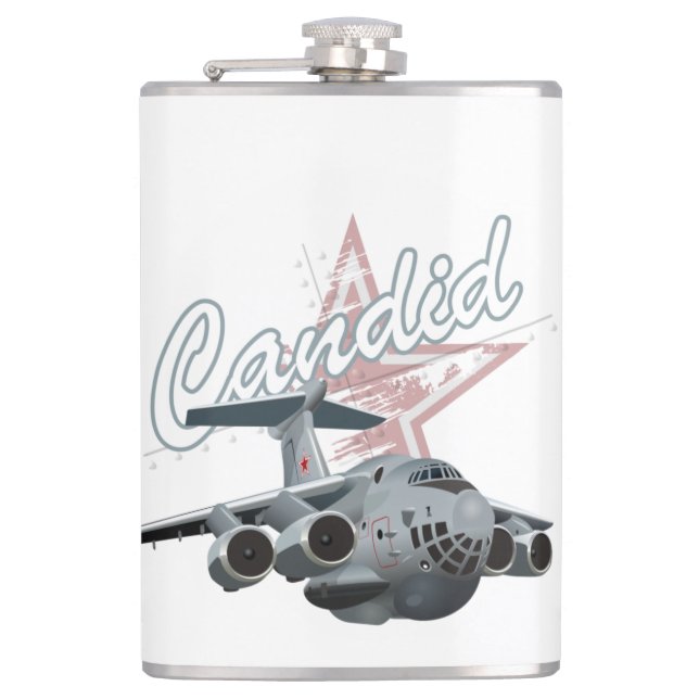 Cartoon aeroplane hip flask (Front)