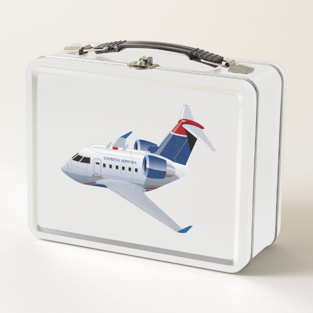Cartoon aeroplane metal lunch box (Front)