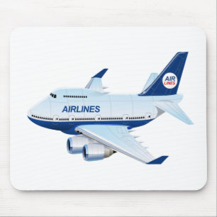Cartoon aeroplane mouse pad