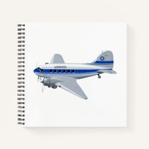 Cartoon aeroplane notebook