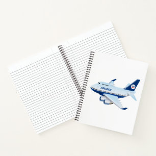 Cartoon aeroplane notebook