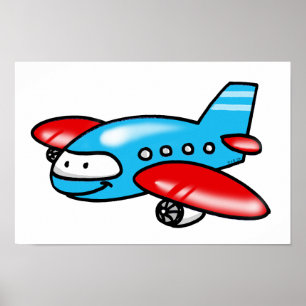 cartoon aeroplane poster