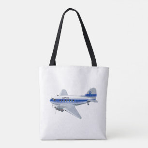 Cartoon aeroplane tote bag