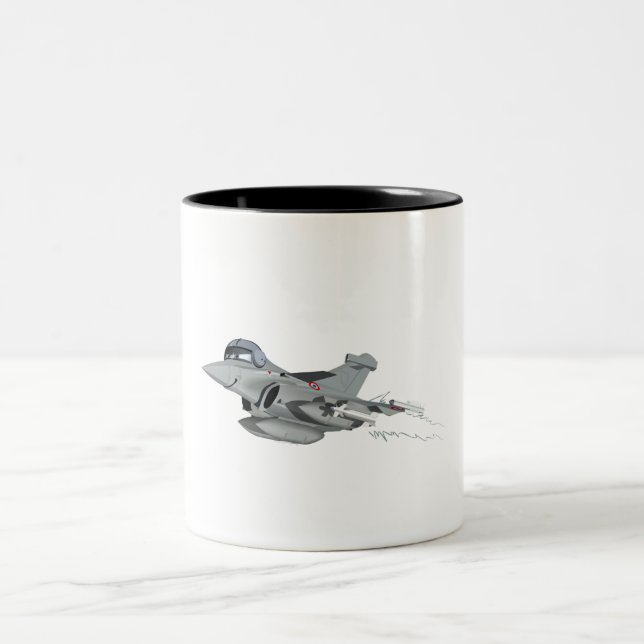 Cartoon aeroplane Two-Tone coffee mug (Center)