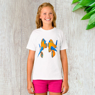 Cartoon Aeroplanes Vibrant Orange and Blue  T-Shirt