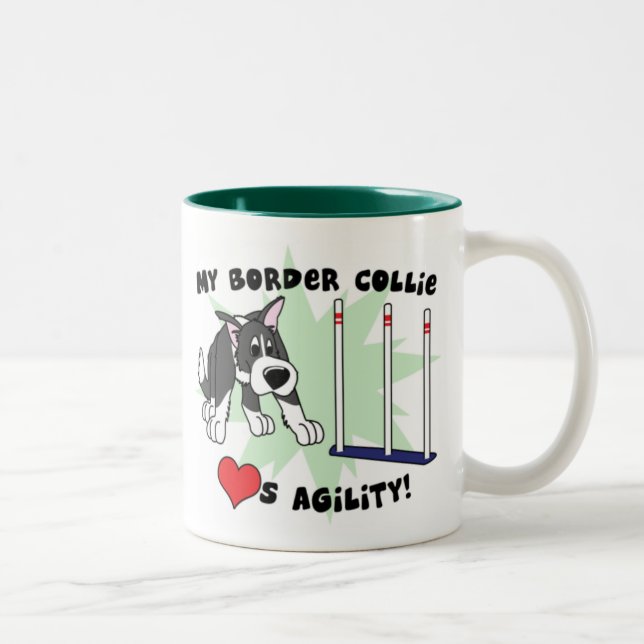 Cartoon Agility Border Collie Mug (Right)