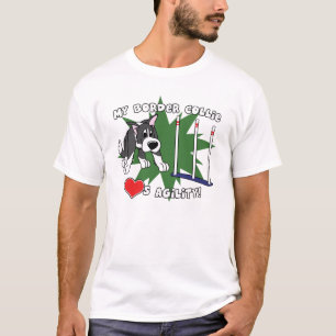 Cartoon Agility Border Collie T Shirt