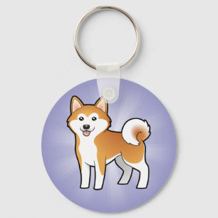 Cartoon Akita Inu / Shiba Inu Key Ring
