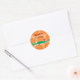 Cartoon Alligator Custom Gift Favour Label Sticker