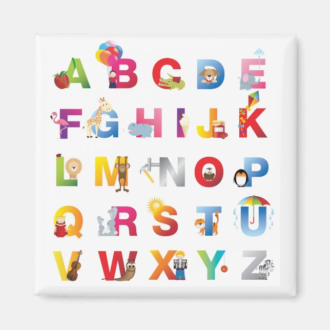 cartoon alphabet fridge magnet (Front)