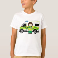 Cartoon Ambulance and EMT