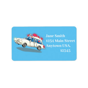 Cartoon Ambulance Label