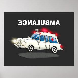 Cartoon Ambulance Poster
