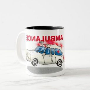 Cartoon Ambulance Two-Tone Coffee Mug