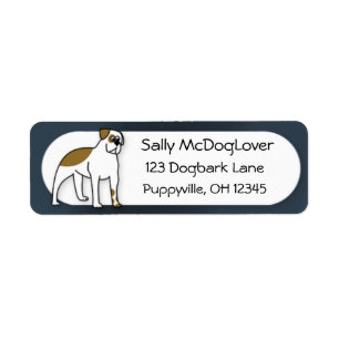 Cartoon American Bulldog Return Address Label