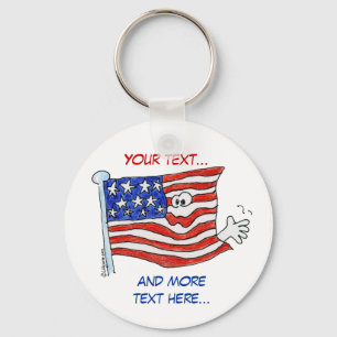 Cartoon American Flag Cute Keychains