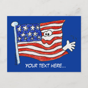 Cartoon American Flag Postcards