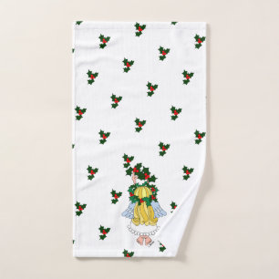 Cartoon Angel Holly For Christmas Towel