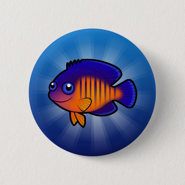 Cartoon Angelfish 1 6 Cm Round Badge (Front)