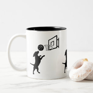 Cartoon Animal Basketball Two-Tone Coffee Mug