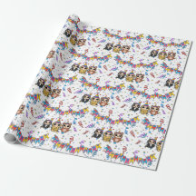 Cartoon Animal Birthday Wrapping Paper | Cute Gift