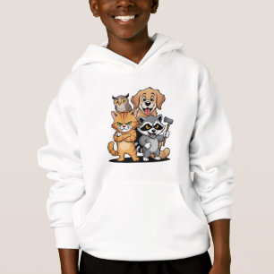 Cartoon Animal Friends Team Illustration